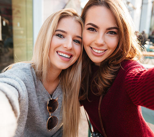 two young women taking a selfie