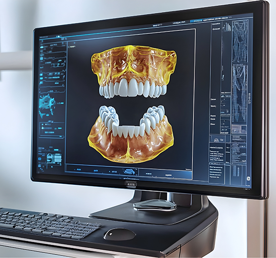 Image of teeth on computer screen