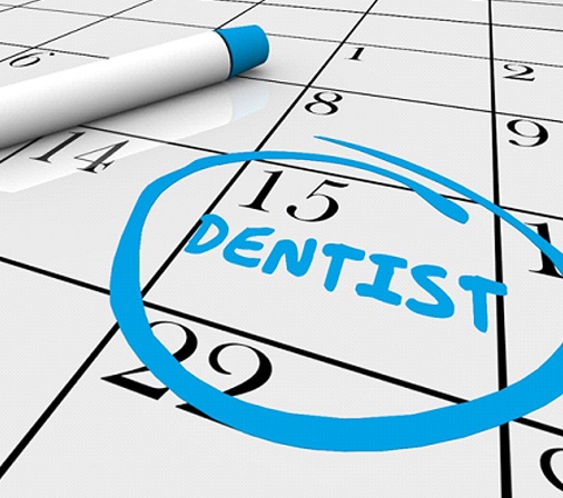 Dentist appointment circled on calendar