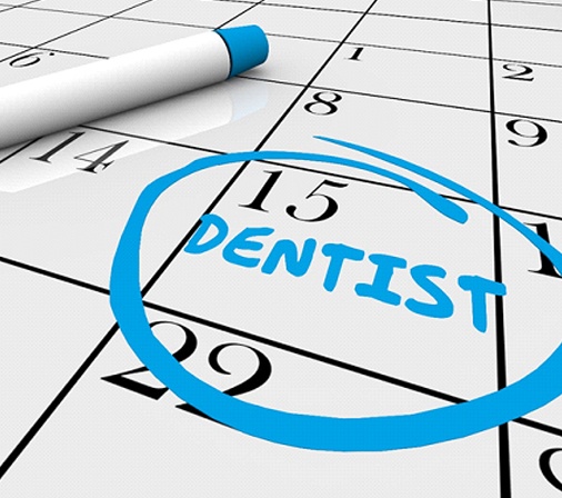 Dentist appointment circled on calendar