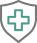 Emergency cross on shield icon
