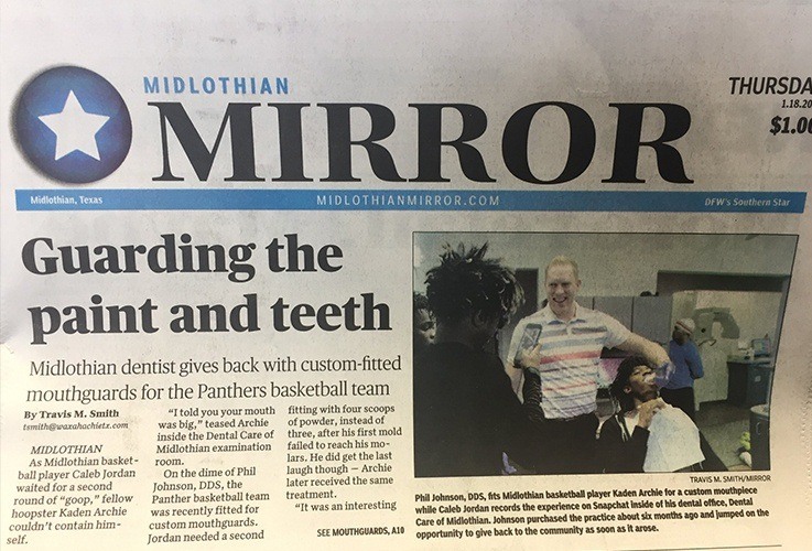 Dr. Johnson on cover of the Midlothian Mirror newspaper