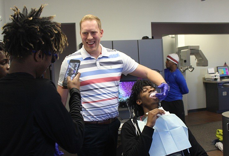 Dr. Johnson making athletic mouthguard