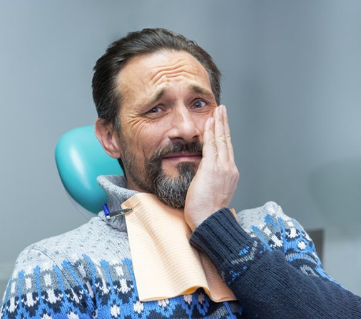 Man visiting his his dentist