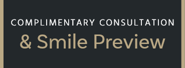 stamp with text 'Complimentary consultation and smile preview'