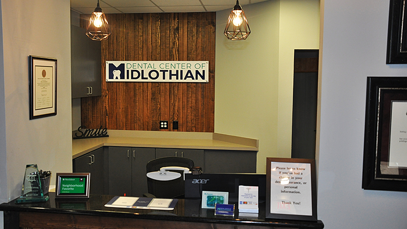 Front desk of Dental Center of Midlothian
