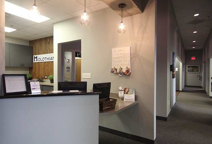 Hallway to dental treatment rooms