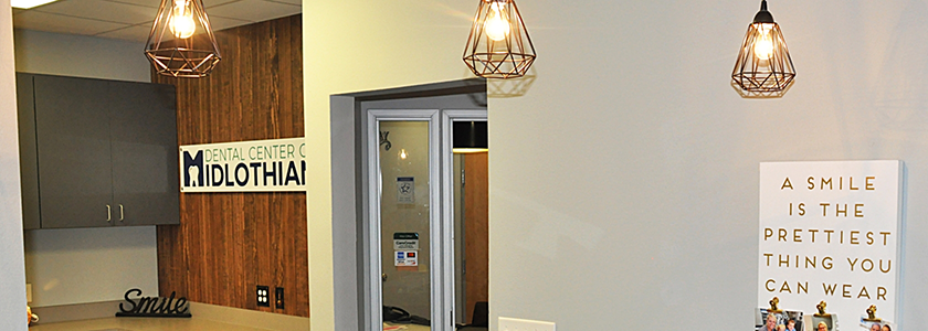 Wall and cabinets in Midlothian dental office