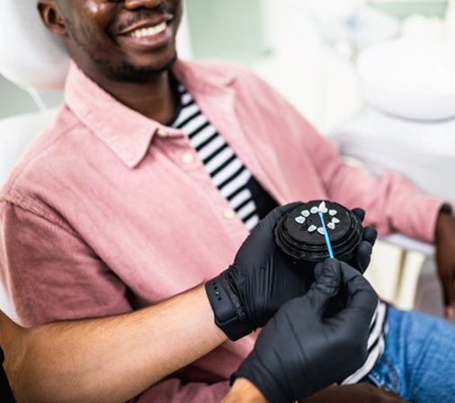 Dental patient receiving prepless veneers